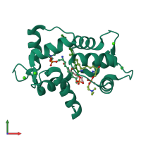 PDB entry 3if7 coloured by chain, front view.