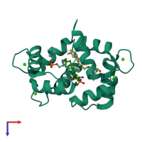 PDB entry 3if7 coloured by chain, top view.