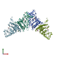 PDB entry 3ifc coloured by chain, front view.