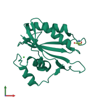 PDB entry 3ili coloured by chain, front view.