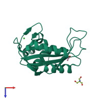 PDB entry 3ili coloured by chain, top view.