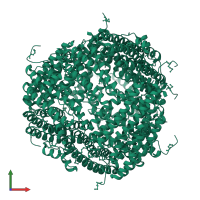 Ferritin/DPS protein domain-containing protein in PDB entry 3iq1, assembly 1, front view.