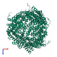 Ferritin/DPS protein domain-containing protein in PDB entry 3iq1, assembly 1, top view.