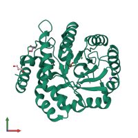 PDB entry 3ird coloured by chain, front view.