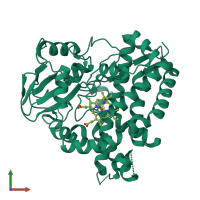 PDB entry 3ivy coloured by chain, front view.