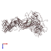 PDB entry 3j3o coloured by chain, top view.