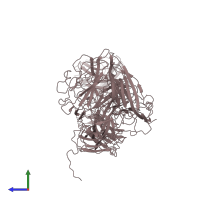 PDB entry 3j3p coloured by chain, side view.