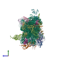 PDB entry 3j7a coloured by chain, side view.