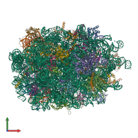 PDB entry 3j7q coloured by chain, front view.