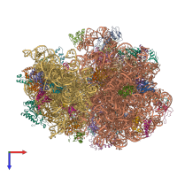 PDB entry 3jcd coloured by chain, top view.