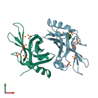 PDB entry 3k42 coloured by chain, front view.