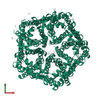 Formate transporter 1, putative in PDB entry 3klz, assembly 1, front view.