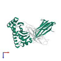 HLA class I histocompatibility antigen, B alpha chain in PDB entry 3kpo, assembly 1, top view.