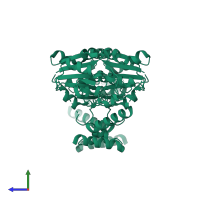 tRNA (guanine-N(1)-)-methyltransferase in PDB entry 3ky7, assembly 1, side view.