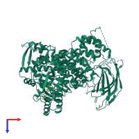 PDB entry 3l16 coloured by chain, top view.