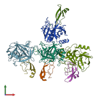 PDB entry 3l33 coloured by chain, front view.