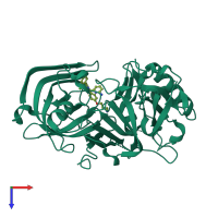 PDB entry 3l3a coloured by chain, top view.