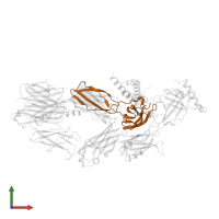 Complement C3c alpha' chain fragment 1 in PDB entry 3l3o, assembly 1, front view.