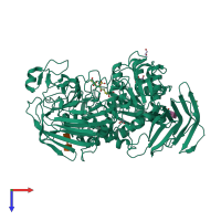 PDB entry 3l4x coloured by chain, top view.