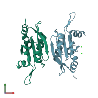 PDB entry 3l50 coloured by chain, front view.