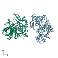 PDB entry 3l59 coloured by chain, front view.