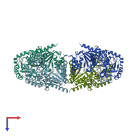 PDB entry 3l7j coloured by chain, top view.