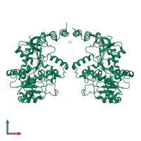 Teichoic acid poly(glycerol phosphate) polymerase in PDB entry 3l7j, assembly 3, front view.