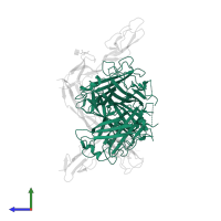 Adenoviral fibre protein knob domain-containing protein in PDB entry 3l89, assembly 1, side view.