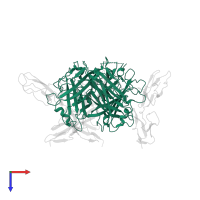 Adenoviral fibre protein knob domain-containing protein in PDB entry 3l89, assembly 1, top view.