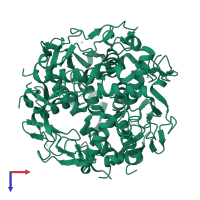 Inhibitor of TRAP, regulated by T-BOX (Trp) sequence RtpA in PDB entry 3ld0, assembly 1, top view.