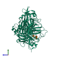 PDB entry 3ldr coloured by chain, side view.