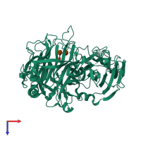 PDB entry 3ldr coloured by chain, top view.