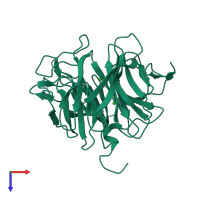 PDB entry 3li4 coloured by chain, top view.