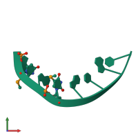 PDB entry 3ltu coloured by chain, front view.