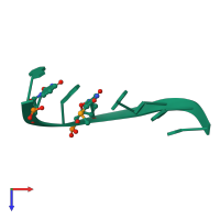 PDB entry 3ltu coloured by chain, top view.