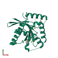 PDB entry 3lxx coloured by chain, front view.