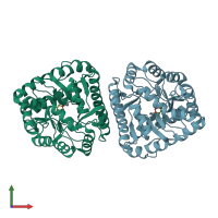 PDB entry 3ly0 coloured by chain, front view.