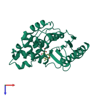 PDB entry 3ly4 coloured by chain, top view.