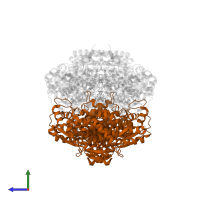 Methyl-coenzyme M reductase I subunit beta in PDB entry 3m2v, assembly 1, side view.