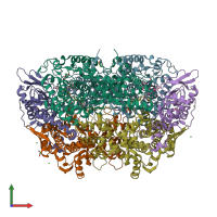 PDB entry 3m32 coloured by chain, front view.