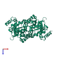 Orotidine 5'-phosphate decarboxylase in PDB entry 3m44, assembly 1, top view.