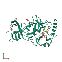 PDB entry 3m59 coloured by chain, front view.