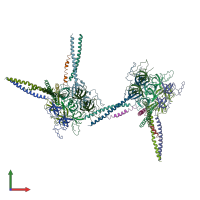 PDB entry 3m9d coloured by chain, front view.