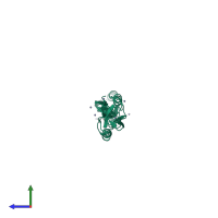 PDB entry 3m9g coloured by chain, side view.