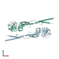 PDB entry 3maw coloured by chain, front view.