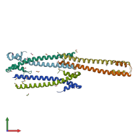 PDB entry 3mtu coloured by chain, front view.