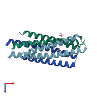 PDB entry 3n27 coloured by chain, top view.