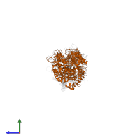 Tubulin beta chain in PDB entry 3n2g, assembly 1, side view.