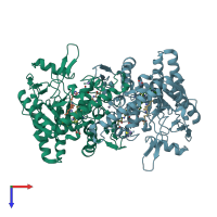 PDB entry 3n5p coloured by chain, top view.