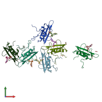 PDB entry 3n84 coloured by chain, front view.